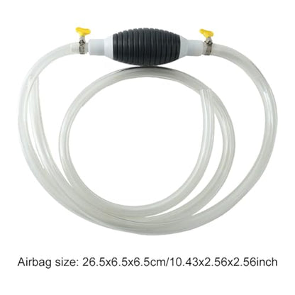 Manual Gasoline Siphon Pump Fuel Transfer Hose with Metal Clip, Multifunctional Liquid Suction Pump for Petrol, Oil, Water, Aquarium & Fuel Transfer - color: Classic 1m