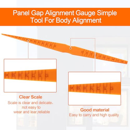PAGOW Plastic Car Door Panel Gap Alignment Gauge Measuring Tool, Taper Feeler for Auto Car Vehicle - Orange Red