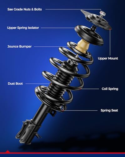 KAX Front Struts Fit for GMC Silverado 1500 2007 2008 2009 2010 2011 2012 2013 Sierra 1500 2007-2013, Front Shock Absorber Quick Complete Suspension Struts with Coil Spring Set of 2, Replace 139105 - style: 139105 139105