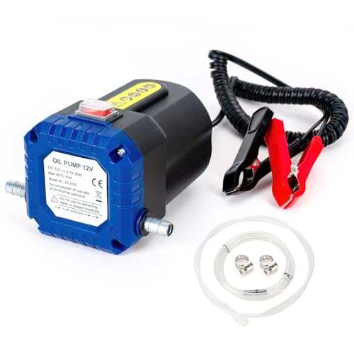 AIGMISON Oil Change Pump Extractor, 12V 80W Electric Oil Transfer Pump, Motor Oil Diesel Fluid Pump with Tubes - color: Updated 80W