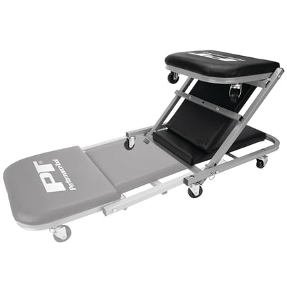 Performance Tool W85018 40-Inch Folding Creeper Rolling Seat, All-in-One Adjustable Roller Garage Chair, Lay Down or Sit, 330LBS Capacity Under Car Roller Creeper with 6 Swivel Casters - style: 2-in-1 40" Z-Frame Folding Creeper