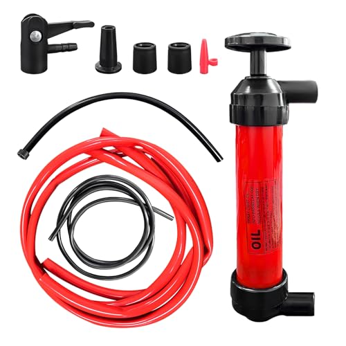 povtii Siphon Pump Fluid Transfer Pump for Car, Fuel Transfer Hand Pump Kit for Gas Oil Water Liquids, Manual Fluid Fuel Extractor Suction Tool, Car Accessories