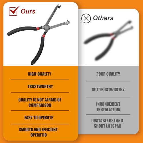 37960 Electrical Disconnect Pliers, 8in Automotive Electrical Connector Disconnect Pliers Long Spark Plug Disassembly Pliers Tools for Push Tab Style Plugs - color: 1*Black straight