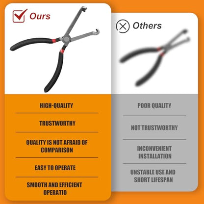 37960 Electrical Disconnect Pliers, 8in Automotive Electrical Connector Disconnect Pliers Long Spark Plug Disassembly Pliers Tools for Push Tab Style Plugs - color: 1*Black straight