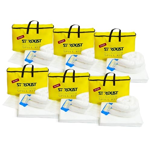 Stardust Spill Products Oil-Only Spill Kit – OSHA Compliant Solution for Vehicles, Industrial, & Restaurant Use, Emergency Response Oil Cleanup, 6-Pack - size: 1 Count (Pack of 6)