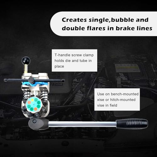 LainKeen Brake Line Flaring Tool Kit for 45 and 37 Degree Single, Double and Bubble Flares,Brake Line and Tubing Flaring Tool for 3/16", 1/4", 5/16",3/8" Tubes