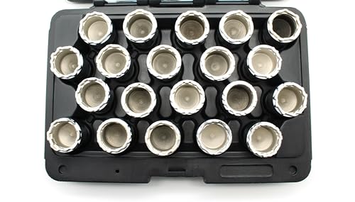 TEMO 20pc Anti-Theft Wheel Lug Nut Removal Socket Key for Volvo Set A - size: Set A (20 pieces)