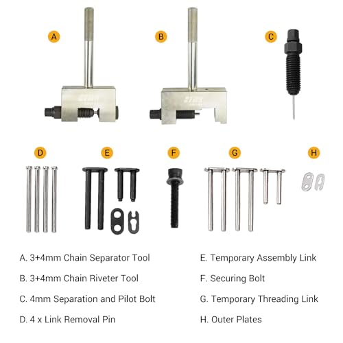 EWK 24-Piece Timing Chain Riveting & Separating Tool Kit, Chain Breaker/Rivet Tool for Mercedes-Benz M271 M272 M273 M276 Diesel & Gas Engines, Chrysler, Jeep