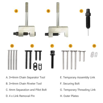 EWK 24-Piece Timing Chain Riveting & Separating Tool Kit, Chain Breaker/Rivet Tool for Mercedes-Benz M271 M272 M273 M276 Diesel & Gas Engines, Chrysler, Jeep