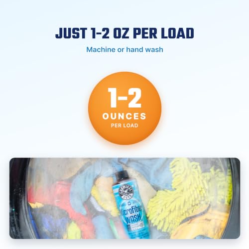 Chemical Guys, Microfiber Wash & Towel Detergent, Deep Clean, Orange, 16 oz | Concentrated detergent deep-cleans microfiber towels, mitts and pads, lifting wax, grease and grime, orange scent - size: 16 Fl Oz (Pack of 1)