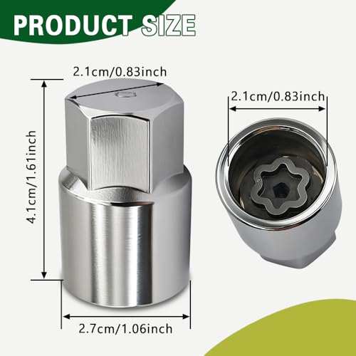 D-Wheel Locking Lug Nut Removal Tool, Professional Locking Lug Nuts Key | Lug Nut Remover, Steel Drive Wheel Lock Key with Socket Anti-Theft Wheels Nut Remover & Installer, Fit for Most Cars