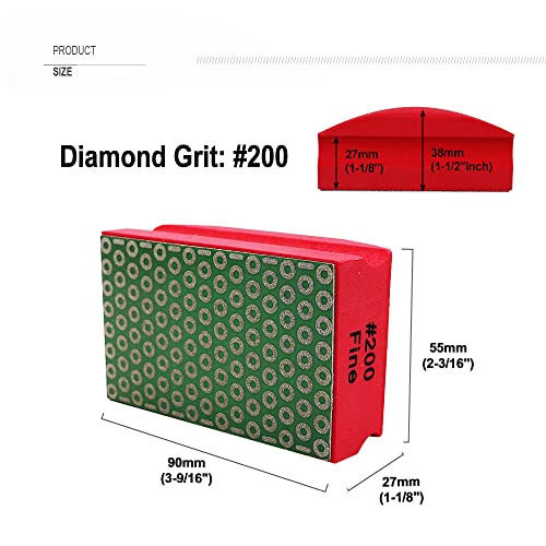 SHDIATOOL Diamond Hand Polishing Pads Foam Back for Granite Marble Stone Ceramic Grit 200 Pack of 2 - style: Grits 200