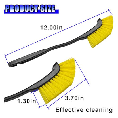 Car Wheel Cleaning Brush, Hard Bristle Automotive Tire Detailing Brushes, Multifunctional Vehicle Crevice Scrub Brush, 12'' Car Interior Washing Tool for Home (2PCS) - size: 2PCS