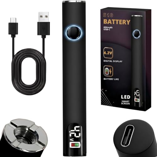 510 Thread Battery Professional Cordless Soldering Iron with LED Display Precise Temp Control USB-C Rechargeable 650mAh Electric Black Soldering Pen, Precision work/Appliance Repair, 3Speed Adjustable