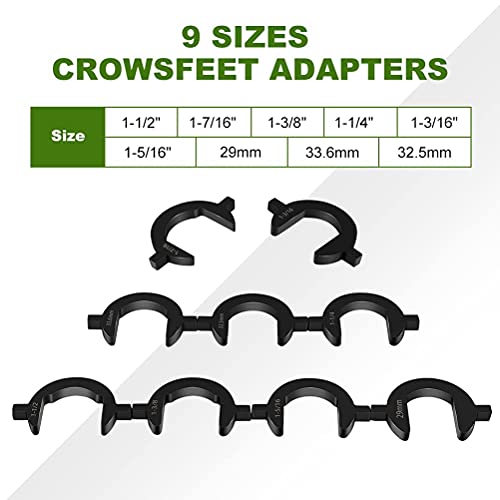 SCITOO Inner Tie Rod Installation Tool Kit with 9 Crowfoot Adapters for Most Cars