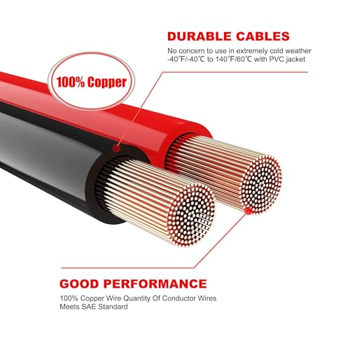 Heavy Duty Jumper Cables,All Copper 4 Gauge 20 Feet Booster Battery Cable,Automotive Wires with with Alligator Clips,600D Fabric Carrying Bag,Safety Gloves and Iron Brush for Cars Truck - size: 4 Gauge 20 feet (Pure Copper)