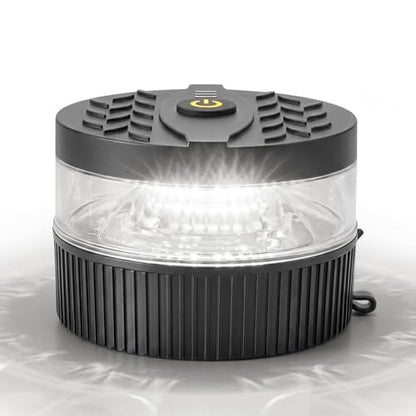 Battery Operated White Beacon Strobe Light w/Magnetic Base, Portable USB-C Rechargeable Mini Roof Top LED Warning Emergency Flashing Lights for Trucks, Vehicles, Car, Tractor 1-Pcs - color: White
