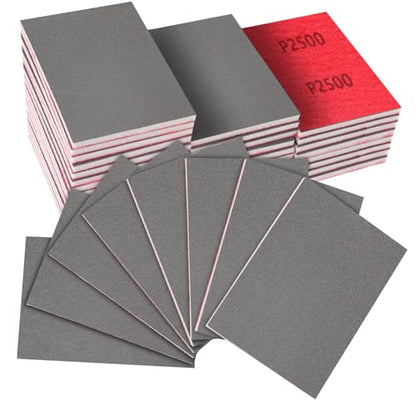 32 PCS 2500 Grit Sanding Sponge, Soft and Flexible Sandpaper Block | 3 x 4 Inch, Hook and Loop, Wet and Dry Use, Washable and Reusable, Tear-Resistant Polishing Pads for Metal Auto Paint Wood - style: 32Pcs 2500Grit