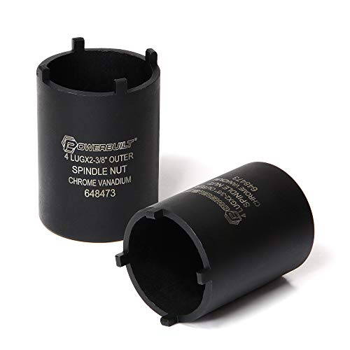 Powerbuilt Spindle Nut Socket, 4 Lug, 2-3/8 Inch Outer Diameter, Bronco Ranger Ford Chevy GMC Pickup Trucks and SUV - Black 648473 - style: 4-Lug, 2-3/8" Outer