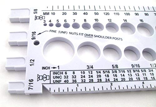 Stainlesstown Nut Bolt Thread Gauge (White) - color: White