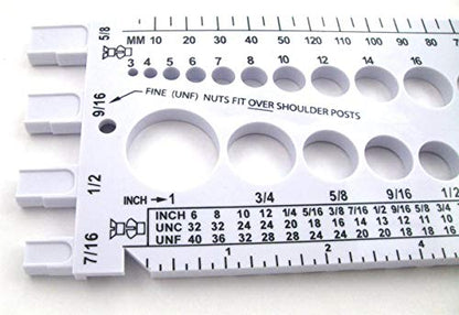 Stainlesstown Nut Bolt Thread Gauge (White) - color: White