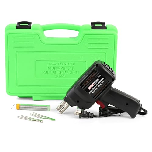 OEMTOOLS 24773 Professional Soldering Gun Kit with Case, Includes 2 Soldering Gun Tips and Rosin Core Solder, Automotive and Electronic Soldering Kit - style: 230/150 Watt Soldering Gun
