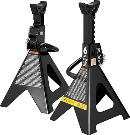 Big RED AT46002ABR Torin Double Locking Steel Jack Stands, 2 Pack, 6 Ton (12,000 lb), Black - color: Black, size: 6 ton, style: Double Locking