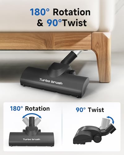 Turbo Brush Floor Attachment for Shop Vac Wet Dry Vacuum Cleaners, Universal Fit with 1-1/4" 1-3/8" 1-7/8" 2-1/2" Adapters, Black, 10.6 Inch Wide