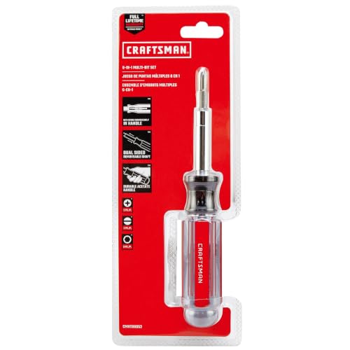 CRAFTSMAN Screwdriver Multi-Bit Set, 6 in 1, Acetate Handle (CMHT66052) - size: (Pack of 1)