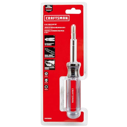 CRAFTSMAN Screwdriver Multi-Bit Set, 6 in 1, Acetate Handle (CMHT66052) - size: (Pack of 1)
