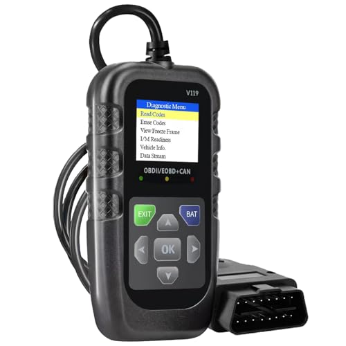 Car OBD2 Scanner Diagnostic Tool, Code Reader, Voltage Tester, Check Engine Light Fault Code, OBD2/EOBD for OBDII Protocol Car & Truck Since 1996+ - color: Black