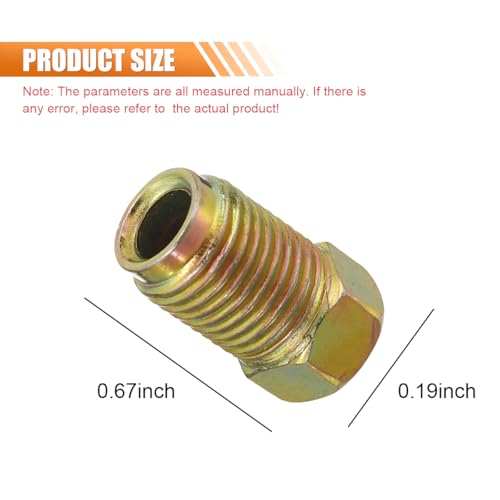 10PCS Car Brake Line Fittings for 3/16" Tube | M10 x 1.0 Thread Metric Invert Flare Nut Fittings for 3/16" Brake Line Tube, Braking System Parts for Most Cars, Trucks, SUVs