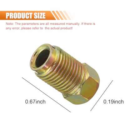 10PCS Car Brake Line Fittings for 3/16" Tube | M10 x 1.0 Thread Metric Invert Flare Nut Fittings for 3/16" Brake Line Tube, Braking System Parts for Most Cars, Trucks, SUVs