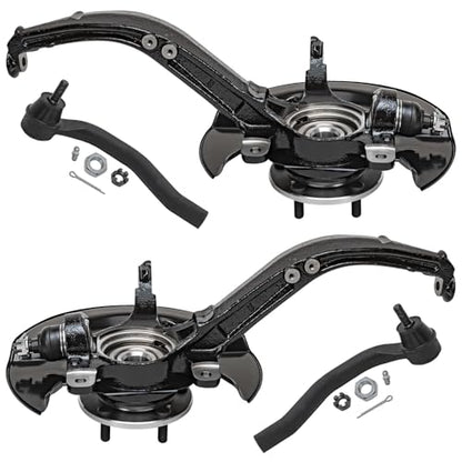 Detroit Axle - 2.4L Front Knuckles Tie Rods for 2003-2007 Honda Accord 2004 2005 2006 Steering Knuckles and Wheel Bearing Hub Assembly Outer Tie Rod Ends Replacement [Manual Transmission] - size: 4SU48821/Kit