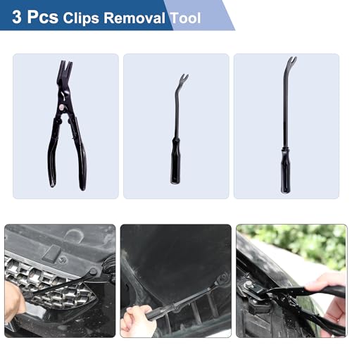 19Pcs Trim Removal Tool,Auto Clip Pliers Fastener Remover Set with Storage Bag,Car Pry Tool Kit for Door Panel Dashboard Body,Panel, Audio, Dash, Window and Upholstery, Black - color: Black