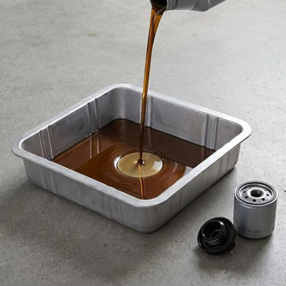 Oil Drain Pan, Universal Metal Oil Change Container with Easy Grip Edges 7-8L Capacity for Cars Motorcycles Boats, Durable Construction for Professional Mechanics and DIY Enthusiasts - size: 10L, style: 7-8L