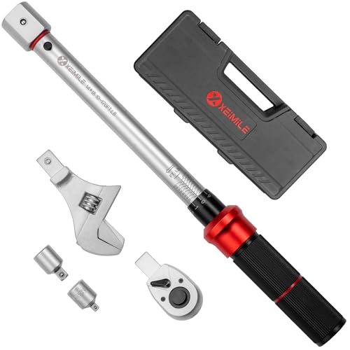 Adjustable Open End Torque Wrench 1/2" Drive-10-170 Ft-Lb for HVAC | 40MM 1/2 Inch Pound Torque Wrench(13.6-230.5Nm), Interchangeable Jaw&Ratchet Head for Car, Moto, Narrow Pipeline - size: 1/2" 10-170FT.LB, style: Click