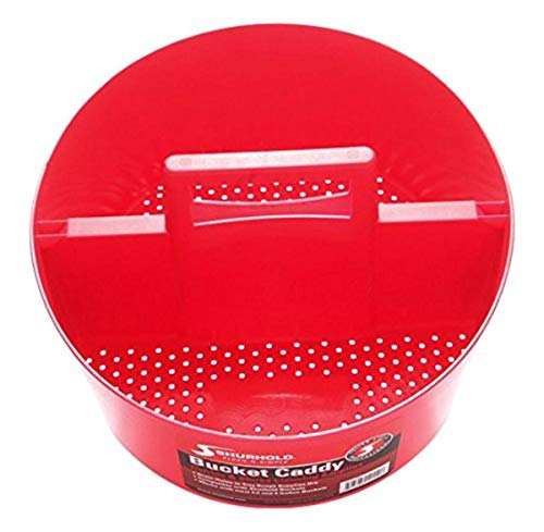 Shurhold 2404 Bucket Caddy Organizer for 5 Gallon Buckets, Holds Cleaning Supplies, Brushes & Bottles, Red