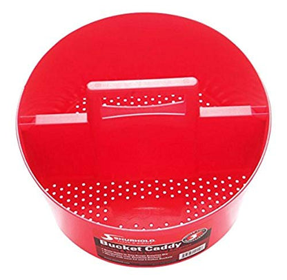 Shurhold 2404 Bucket Caddy Organizer for 5 Gallon Buckets, Holds Cleaning Supplies, Brushes & Bottles, Red