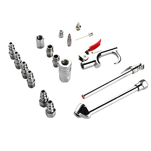 Air Compressor Accessories, 17 Pieces Iron 1/4NPT Air Blowgun Accessory Kit, Accurate Standard for Repair