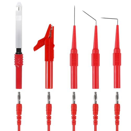 30pcs Back Probe Kit Banana Plug to Copper Alligator Clips Automotive Test Leads Set, Insulation Wire Piercing Probes, Back Probe Pins Test Wires for Car Repairing Diagnostic Circuit Testing