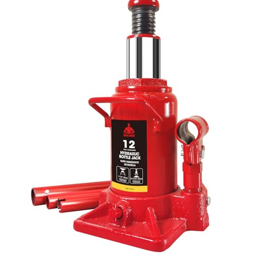 Jack Boss Bottle Jack 12 Ton (24,000 LBs) Hydraulic Car Jack, Fit for Auto Truck Repair and House Lift, AS91207-JB - size: 12T