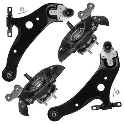 Detroit Axle - AWD Front Steering Knuckles and Wheel Hub Bearings Lower Control Arms w/Ball Joints Replacement for 2011-2017 Toyota Sienna - size: 4CU47788/4PC