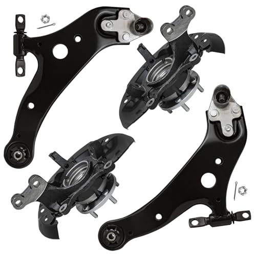 Detroit Axle - AWD Front Steering Knuckles and Wheel Hub Bearings Lower Control Arms w/Ball Joints Replacement for 2011-2017 Toyota Sienna - size: 4CU47788/4PC