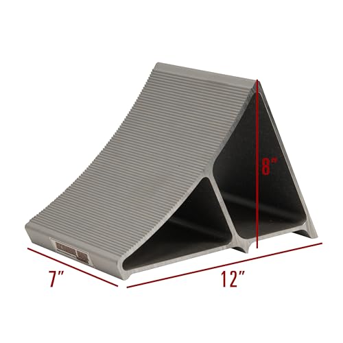 Extreme Max 5001.6792 Aluminum Wheel Chock – Lightweight Anti-Slip Tire Stabilizer with Ribbed Ramp and Claw Base for RVs, 5th Wheels, Trailers & Campers - style: Each