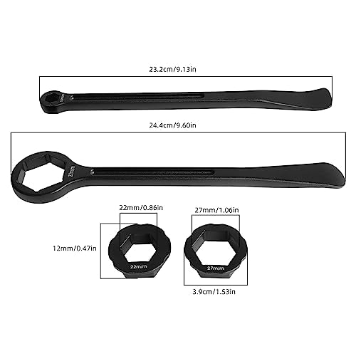 Aluminum Hex Wrench Set, 10MM/0.39", 12MM/0.47", 22MM/0.87", 27MM/1.06", 32MM/1.26" - color: Black, size: 12MM