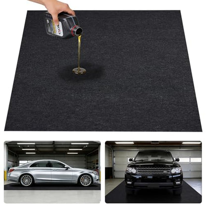 Grefinity Garage Floor Mat，8.2’x 22' Oil Spill Mat Heavy Duty Under Car Mat for Garage & Driveway, Protects Against Oil, Chemicals & Stains with TPE Anti-Leak Backing, Reusable & Washable - size: 8.2’x 22'