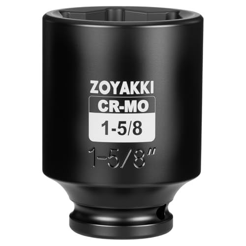 1-5/8" Socket 1/2" Drive Deep 6 Pt CR-MO SAE Impact Socket for Axle Shaft Nut Removal - size: 1-5/8"in., style: 1/2" Drive Deep