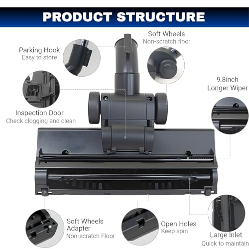 for Shop Vac Turbo Brush Head Vacuum Attachment for Rugs/Low-Pile Carpet/Hard Floor with Universal Hose Adapter Kit Fits 1-1/4'', 1-1/2'', 2-1/4'' & 1-3/8'' Hoses, Attachments for Pet Hair Removal