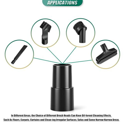 6PCS Universal Vacuum Hose Adapter Kit, 1-1/4" to 1-3/8" & 2-1/2", plus 1-1/4" to 1-3/8" to 1-1/2", Plastic Vacuum Hose Connector Reducer Attachments for Vacuum Cleaner - size: Kit